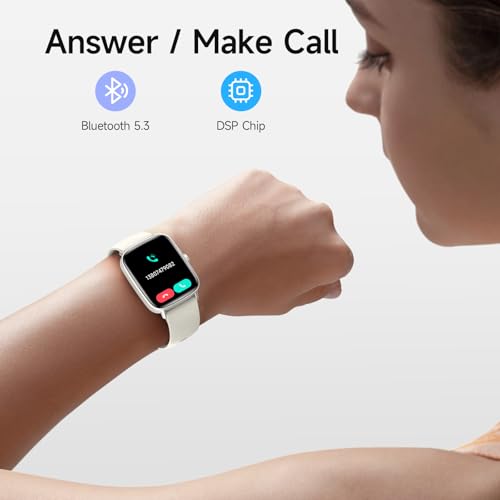 Image of Smart Watch for Women, 1.85 inch HD Smartwatch Compatible iPhone /Samsung /Android (Answer /Make Calls), 100+ Sport Modes Fitness Tracker with Heart Rate /Sleep /Step Monitor, IP68 Waterproof (Beige)