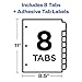 Avery Ultralast Big Tab Plastic Dividers for 3 Ring Binders, 8-Tab Set, Multicolor with White Labels, 1 Set (24901)