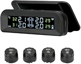 TPMS Solar Tyre Pressure Monitoring System 22-87 Psi Mount on Windshield with 4