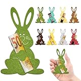 CUBarty 8 Stück Ostern Geldgeschenke Verpackung, Geldgeschenk Filzdekorationen Osterhasen, Lustige Osterdekoration zum Verschenken für Geld (A)