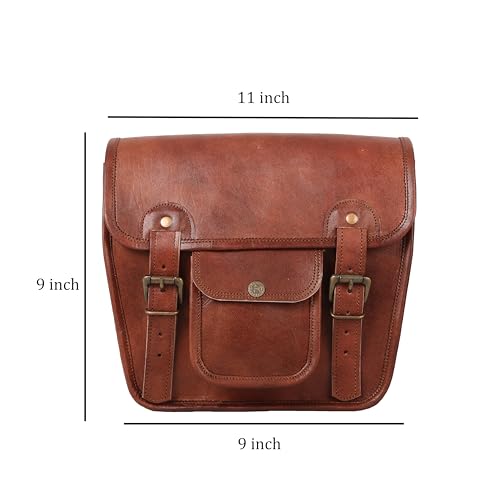 Bolsa de Cuero para Motocicleta, Alforjas Laterales, Marrón miniatura 2
