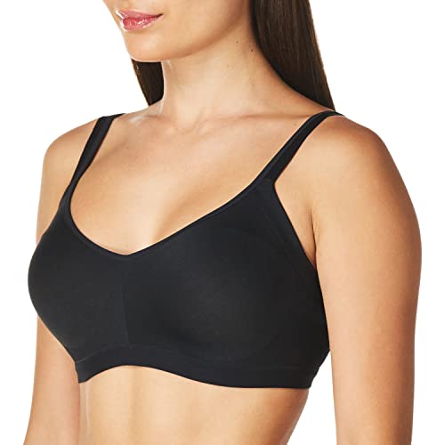 Warner's Womens Easy Does It Underarm Smoothing With Seamless Stretch Wireless Lightly Lined Comfort Rm3911A Bra, Rich Black, Large Us #TOP2