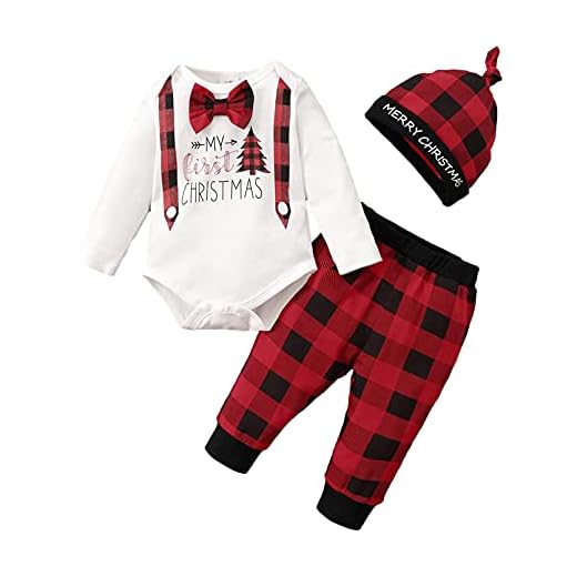 TMEOG Conjunto de Navidad, Body+Pantalones Bebé Ninas Ninos Invierno Recién Nacido Monos de Manga Larga+Pantalones Ciervos/Santa Claus Disfraz Navidad (9-12 meses, Estilo navideño)