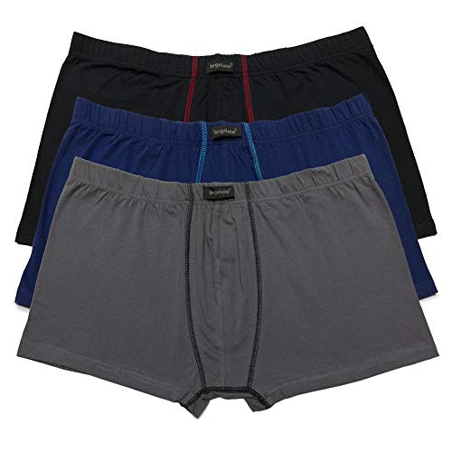 Bigdale 3 Pack Calzoncillos Hombre Boxer | Calzoncillos Hombre en Tallas Grandes 3XL-10XL | Set Boxer Shorts para Hombre en Talla Grande 100% Algodon | Negro/Azul Marino/Gris, 8XL
