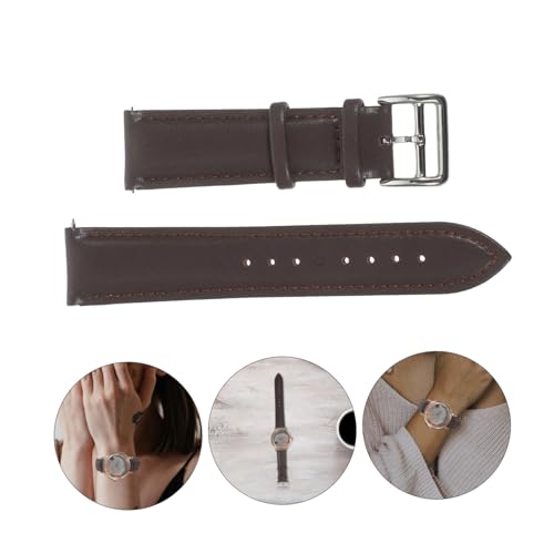 TENDYCOCO Cowhide Leather Watch Band Smooth Strap for Occasions Comfortable Deep Brown Replacement Wristband2