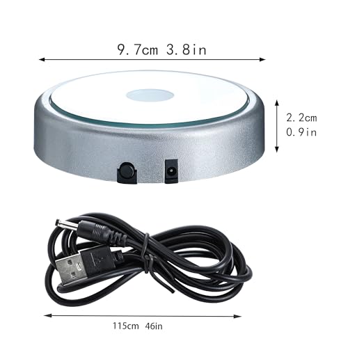 Image of ZEERSHEE Multicolor LED Light Base for 3D Crystal Glass Art Lighted Up LED Round Display Pedestal (Mirrored Flat)