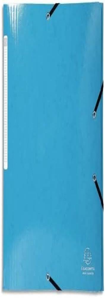 Exacompta - Ref. 55827E - 1 Iderama folder with elastic bands - pocket with 3 Maxi Capacity flaps - in laminated glossy card 425 g/m2 - size 24 x 32 cm for A4 format - light blue color