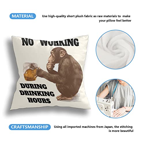 Blmkjh Gorilla Pillow Cover, Decorative Throw Pillow Monkey Sitting And Thoughtful Look A Glass Of Beer Pillow Cases Outdoor Indoor Square Cushion Covers For Home Sofa Couch 18X18 Inch (Gorilla) #TOP3