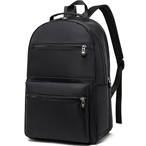 Gooday Laptop Backpack For Men,Waterproof Business Laptop Bag Travel Carry On Pu Leather College Casual Daypack Backpack (0271-Black-1) #TOP24