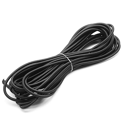 Baiann 3/16 Inch Elastic Cord Shock Marine Grade Black 30FT Bungee Stretch for DIY Projects, Tie...