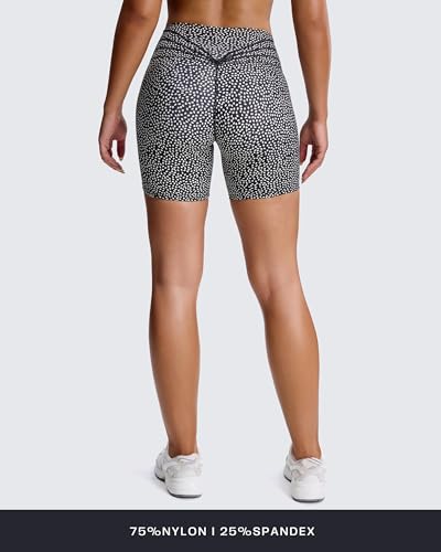 Image of Aoxjox Trinity Workout Biker Shorts for Women Tummy Control High Waisted Exercise Athletic Gym Running Yoga Shorts 6 inch