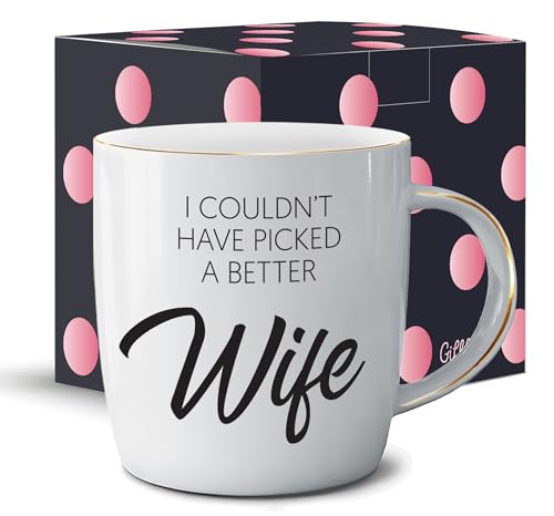 Gifffted Worlds Best Wife Ever Coffee Mug Gift,"You're Simply The Best Wife", Romantic Unique Funny Birthday Presents For Her and Anniversary, Wives Mugs Gifts From Husband For Women Day, 380ml Cup