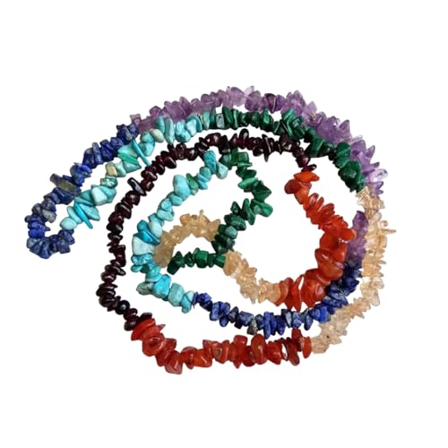 Collier de puces chakra en perles de pierres naturelles de 5-7mm