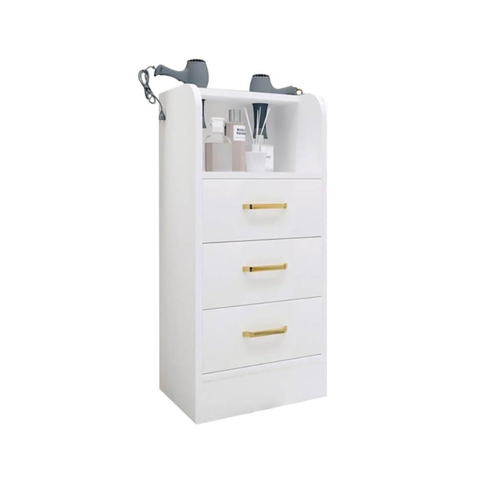 JKJZSALJ Salon Stations Storage Cabinet Barber Stations Storage Cabinet Salon Station Cart For Hair Stylist With Tool Drawers For Barber Shops,White,35x30x80cm