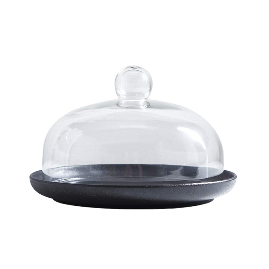 Couvre-gâteau rond avec plat céramique pour protéger les desserts