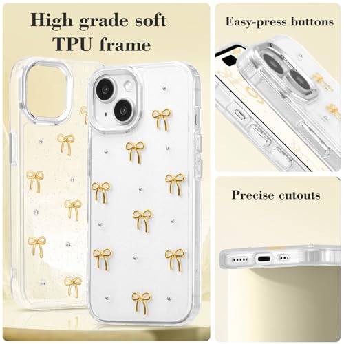 Coque iPhone 15 Plus transparente anti-choc avec nœud 3D - 4