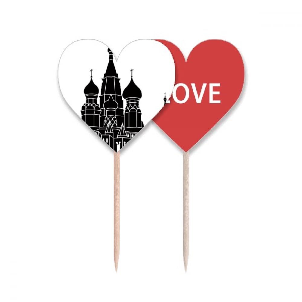 Drapeau Love Heart Russie Cupcake Pick pour buffet de mariage et apéritif dînatoire