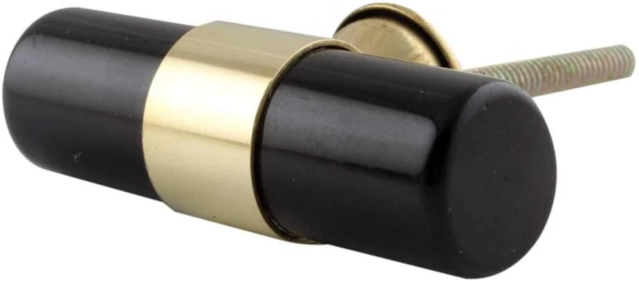 Indian Shelf 6 Pieces Black and Gold T Bar Knobs Brass Decorative Pulls for Kitchen Cabinets Drawers and Dressers Modern Hardware