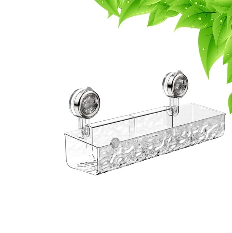 Setpatient-Set Patient Trays Shower Shelf,Multifunctional Triangle & Rectangle Storage,Drill-Free Removable Storage,Glacier Pattern Suction Cup,Clear Bath Caddies & Trays(B)