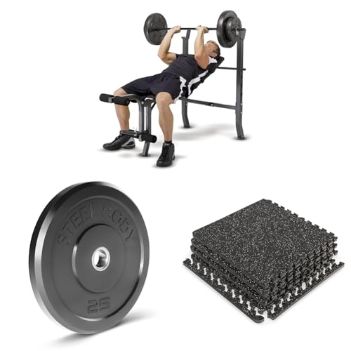 Marcy MD-2082W Diamond Elite MD Standard Bench with 100 lb. Weight Set, Incline