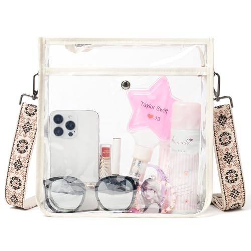 Image of Bluome Clear Bag for Stadium Events 12x12x6, Clear Purses Stadium Bag Crossbody Purses for Concerts Football Games Travel