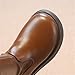 White Combat Boots for Girls:Fashion Faux Leather Back Zipper Booties Winter Warm Mid Calf Footwear Party Wedding Shoes（Size9.5,Brown