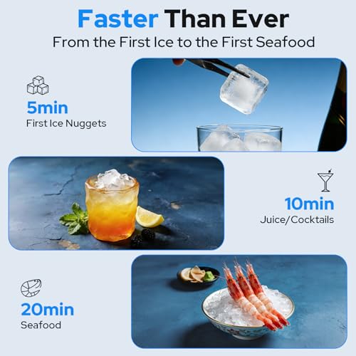 AFBEST Large Capacity Countertop Ice Maker - 38 lbs/24H Output Chewable Nugget Ice, One-Touch Self-Cleaning, 3L+1.5L Dual Water Tanks, Portable Ice Machine for Home, Bar, Office, RV by AFBEST - Used condition - Image 9