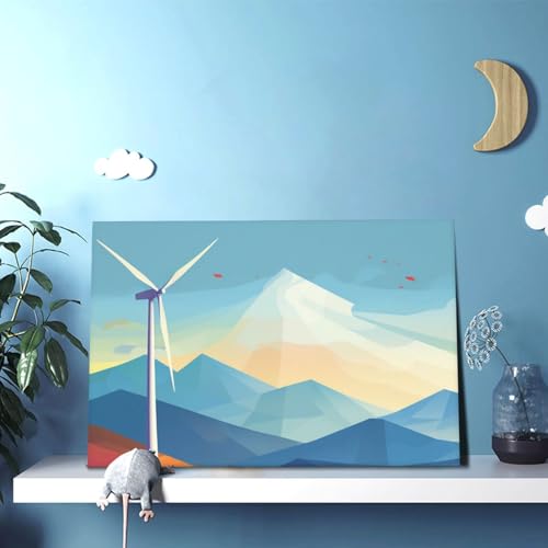 Toile moulin à vent pour salon et chambre déco murale moderne - 6