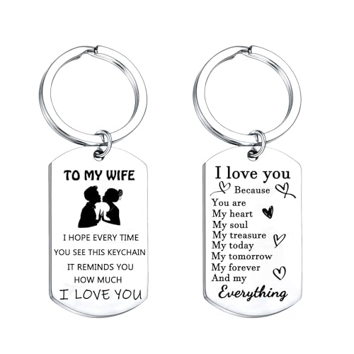 Nimteve Regalos para el día de San Valentín, llavero para esposa, regalos románticos para esposa, llavero de aniversario de marido, esposa, regalos de marido, regalos de Navidad, regalos de cumpleaños Nimteve Regalos para el día de San Valentín, llavero para esposa, regalos románticos para esposa, llavero de aniversario de marido, esposa, regalos de marido, regalos de Navidad, regalos de cumpleaños