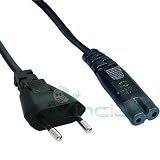  Cable de alimentación Bipolar de 2 Polos 1,4 m Enchufe Europeo para Playstation 1 PS1, PS2 Playstation 2, Playstation 4 PS4