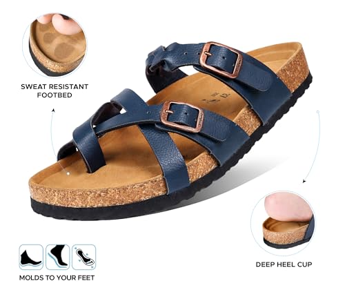 Image of AEROTHOTIC Recovery Slides for Women Cork Footbed Adjustable Straps Sandals