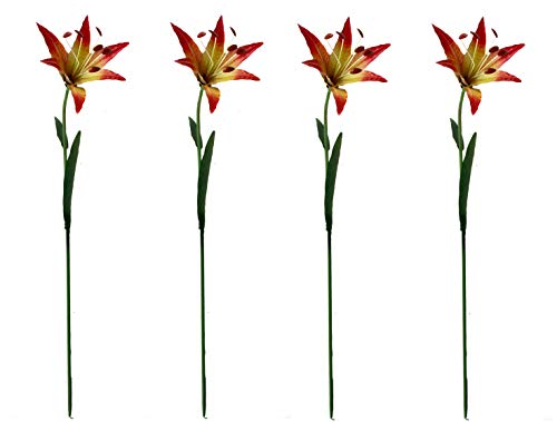 DARO DEKO Metall Garten-Stecker Lilie 76cm 4 Stück