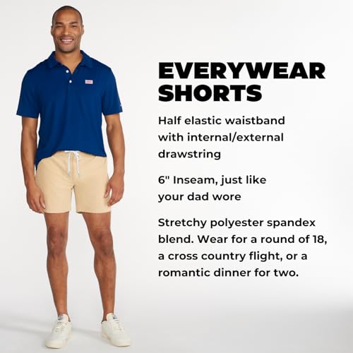 Image of Chubbies Everywear Men's Shorts - Mens Shorts Casual 6in Inseam, Elastic Waist, Water-Resistant, Zipper Pocket
