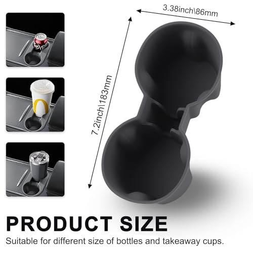 Portavasos para Tesla Model Y Juniper 2025 insertos consola central miniatura 3