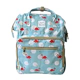 Mochila Bolsa Maternidade Flamingo Impermeável Himawari (Azul)