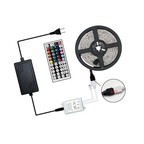 Tira de luces LED 5050 RGB cambiantes 5m con control remoto miniatura 1