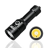 ORCATORCH D570-GL 2.0 2-in-1 Scuba Diving Signal Light 1500 Lumens Underwater Flashlight, 1000M Green Beam and White LED Combo, Rechargeable...