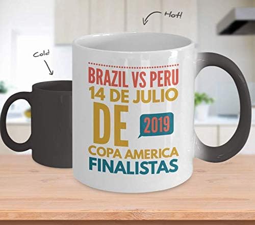Miniatura 2 de Brasil vs Perú Futbol Taza de Cafe Vaso, taza café divertidas, tazas personalizadas, taza de café inspiradoras, taza con mensajes positivos.