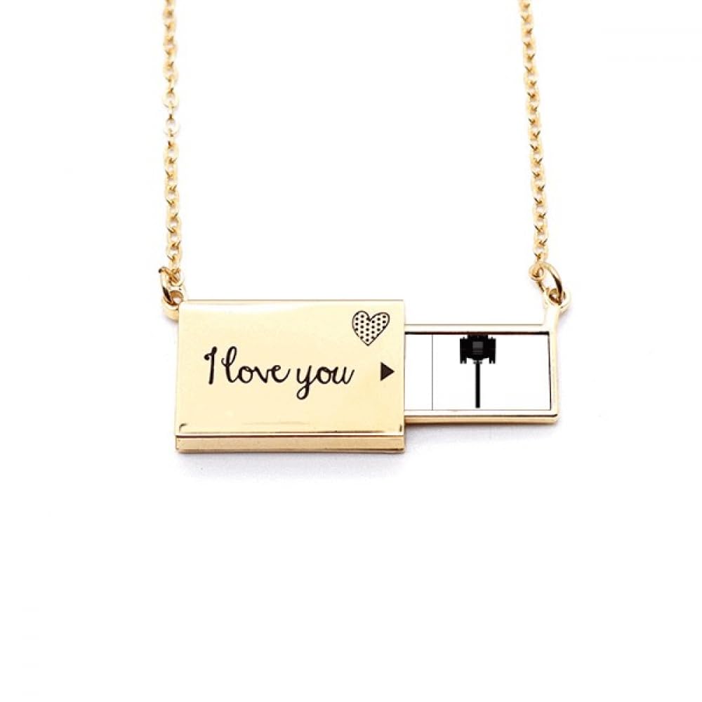 Collier enveloppe noir câble écran affichage taille M tendance - 4