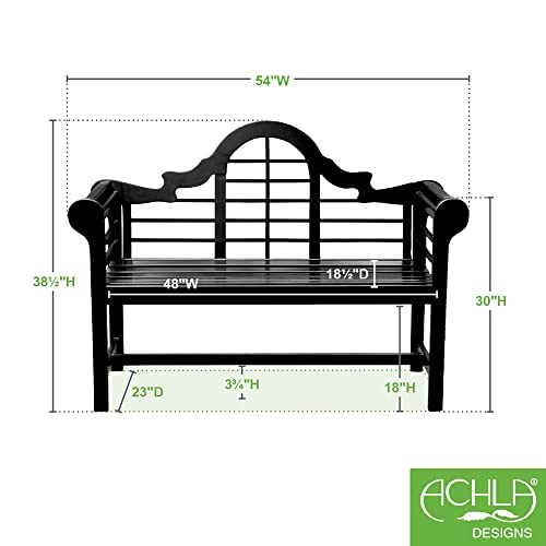 Achla Designs 125-0007 Lutyens Garden, 4 Ft Black Bench, 48-In L #TOP2