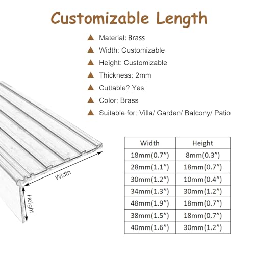 Embellecedor de latón para escaleras con perfilería noble de 30 mm 6