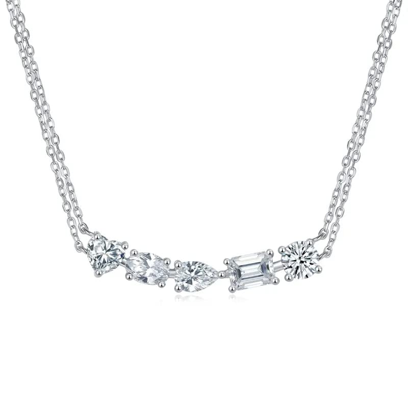 Collier moissanite 2,5 CT vvs anti-ternissement pour peau sensible
