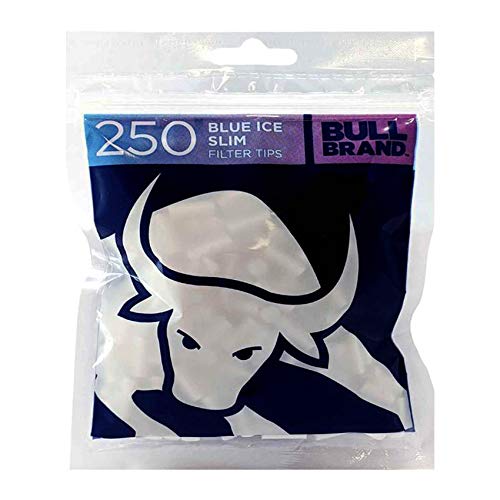 250-6000 x BULL Brand BERRY & MENTHOL 6mm Cigarette SLIM Tobacco Filter Tips Resealable Bag Fusion BLUE ICE Smoking 250 UK (1 x Pack (250 Tips))
