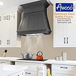 Awoco 14-1/2"D Super Quiet Split Insert Stainless Steel Range Hood, 4-Speed, 1000 CFM, LED Lights, Mesh Filters with 8" Blower (36"W M 8" Vent) - Image 4