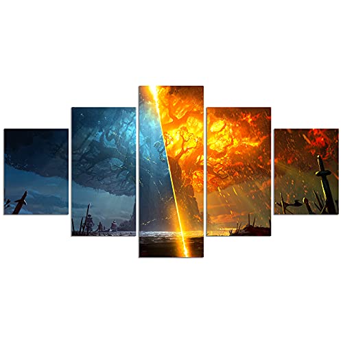 World of Warcraft Poster World of Warcraft Battle for Azeroth Video Game HD Print on Canvas Painting Wall Art for Living Room Decor Boy Gift (Unframed, World Of Warcraft 1)