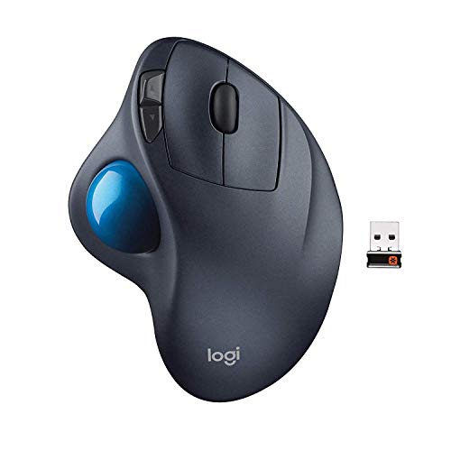Logitech Wireless M570 Trackball Sculpted Shape to Provide Better Support for Your Hand (Renewed)
