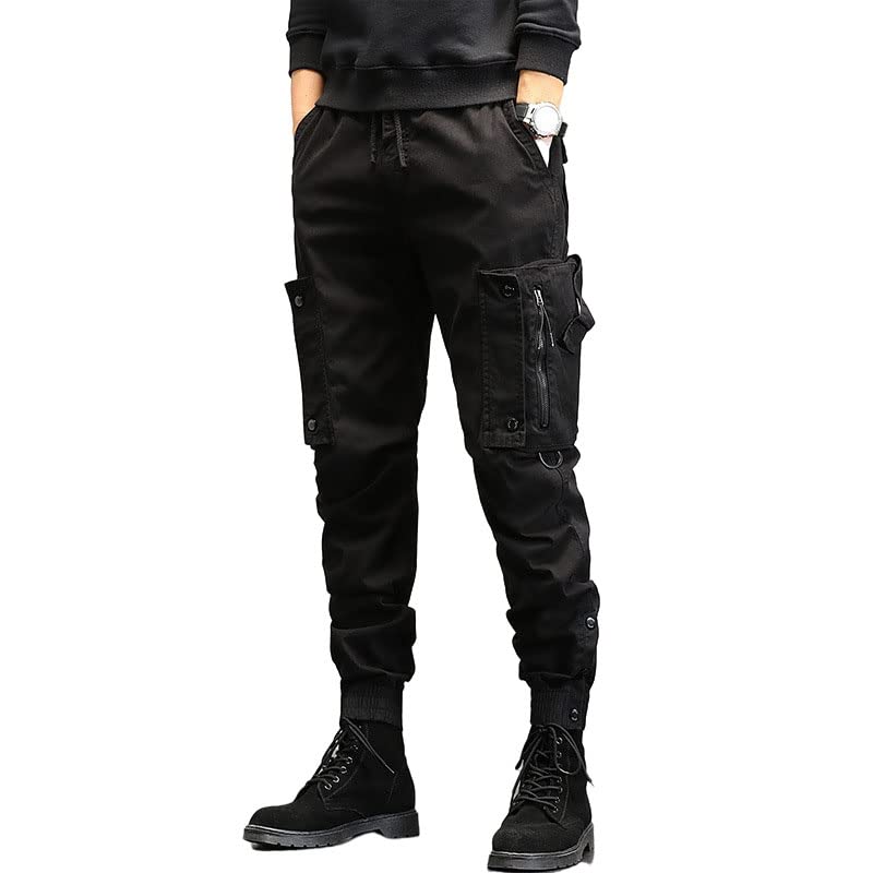 Gothic Overalls Men's Korean Version of The Harem Pencil Pants Loose Beam Multi-Pocket Trousers