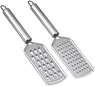 2PCS Kitchen Grater, Cheese Grater Fine Grater for Kitchen with Handle and Razor-Sharp Stainless Steel Blade and for Chocolate, Cheese, Carrot, Ginger, Coconut, Nuts