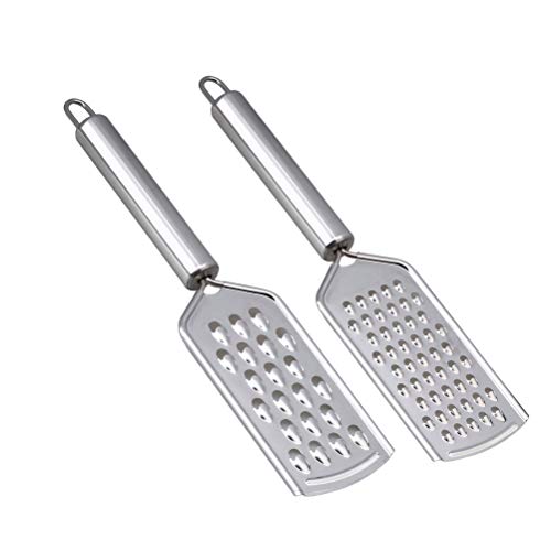 2PCS Kitchen Grater, Cheese Grater Fine Grater for Kitchen with Handle and Razor-Sharp Stainless Steel Blade and for Chocolate, Cheese, Carrot, Ginger, Coconut, Nuts