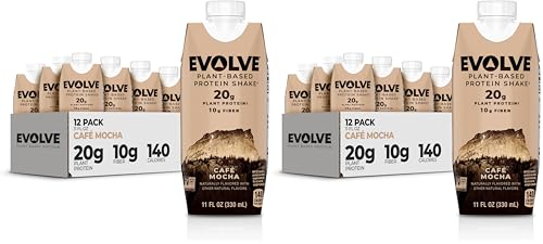 Evolve Plant Based Protein Shake, Café Mocha, 20g Vegan Protein,